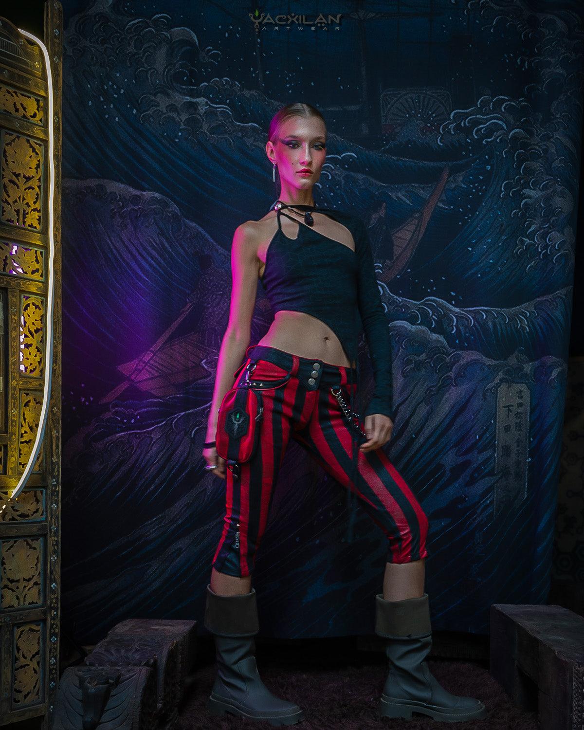 Fitted Pants Woman / Fake Leather - Red FREAK PIRATESSE - Yacxilan Artwear