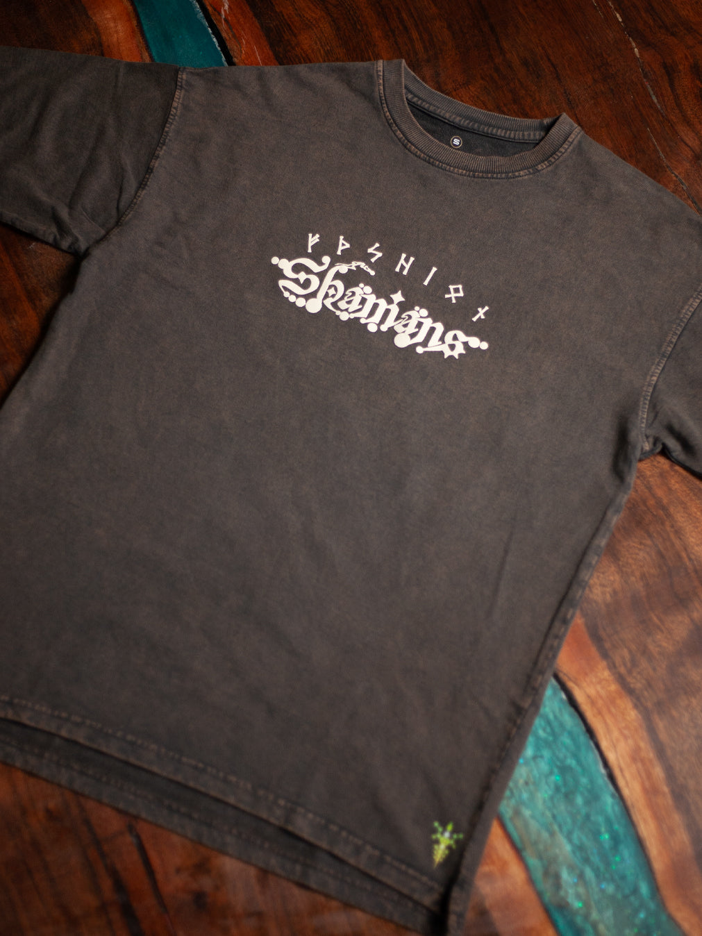 T-Shirt Oversized Men / french Teri Acidwash - Wood SHAMANS