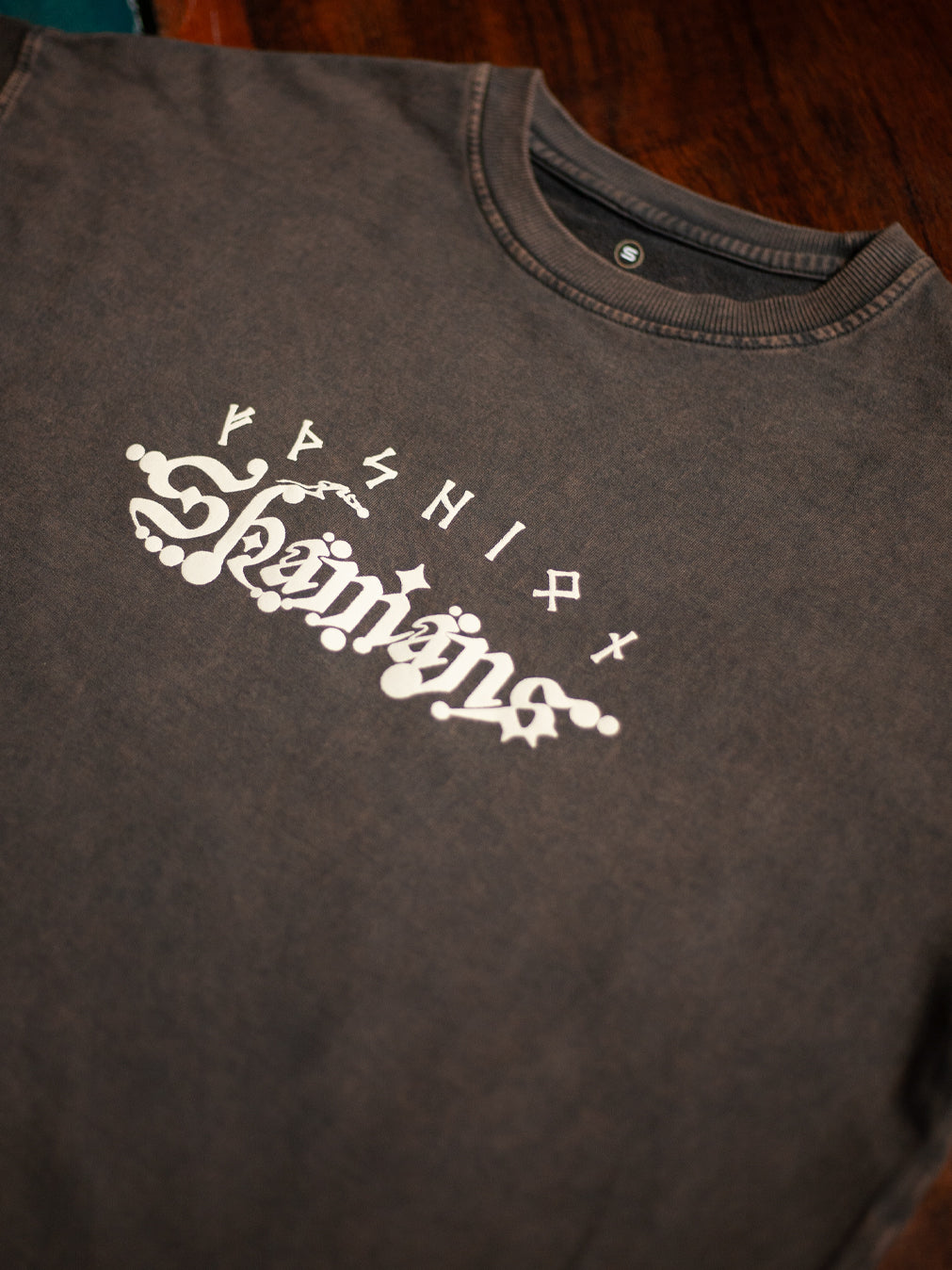 T-Shirt Oversized Men / french Teri Acidwash - Wood SHAMANS