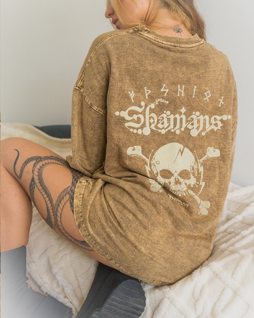 T-Shirt Oversized Men / french Teri Acidwash - SAND SHAMANS