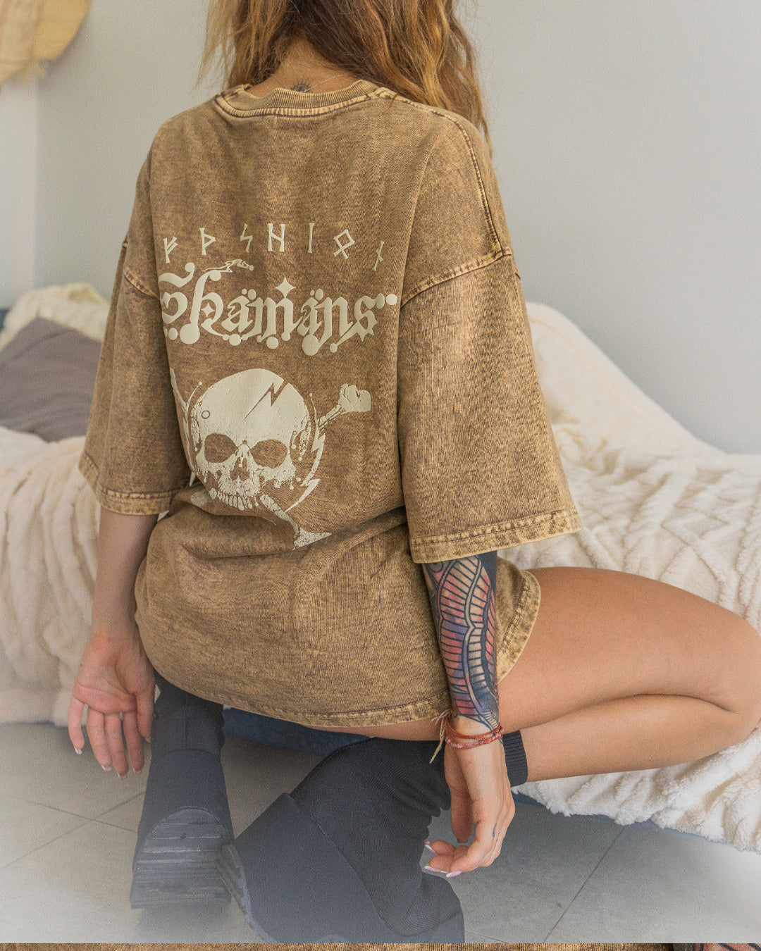 T-Shirt Oversized Men / french Teri Acidwash - SAND SHAMANS