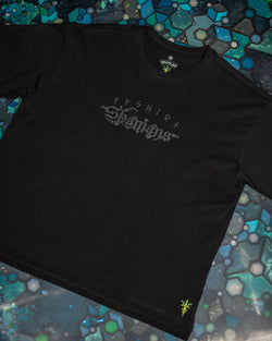 T-Shirt Oversized Men / Black Cotton Shinker - BLAK SHAMANS SMOKE