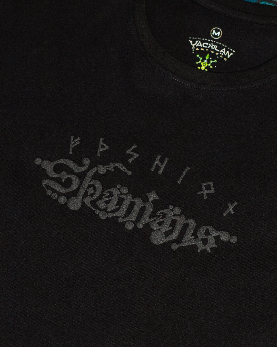 T-Shirt Oversized Men / Black Cotton Shinker - BLAK SHAMANS SMOKE