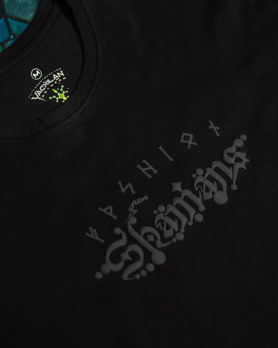 T-Shirt Oversized Men / Black Cotton Shinker - BLAK SHAMANS SMOKE