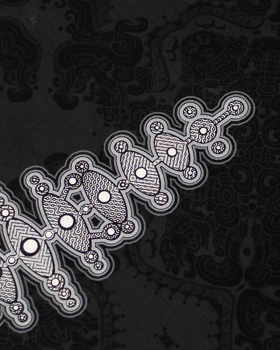 T-Shirt Oversized Men / Black Cotton Shinker - MAYAN CODEX Galactik Spine