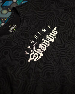 T-Shirt Oversized Men / Black Cotton Shinker - WIERD NOISES SHAMANS SMOKE White