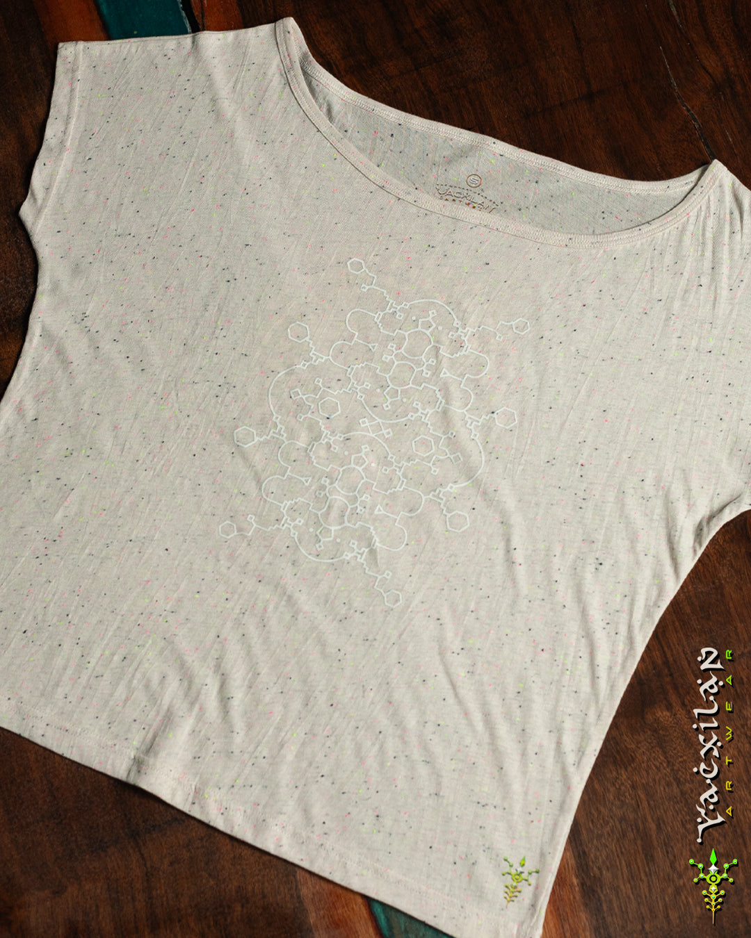 Woman T-Shirt Short Sleeve / Cotton Flouro Slub - IKARO PORTAL Glowinthedark