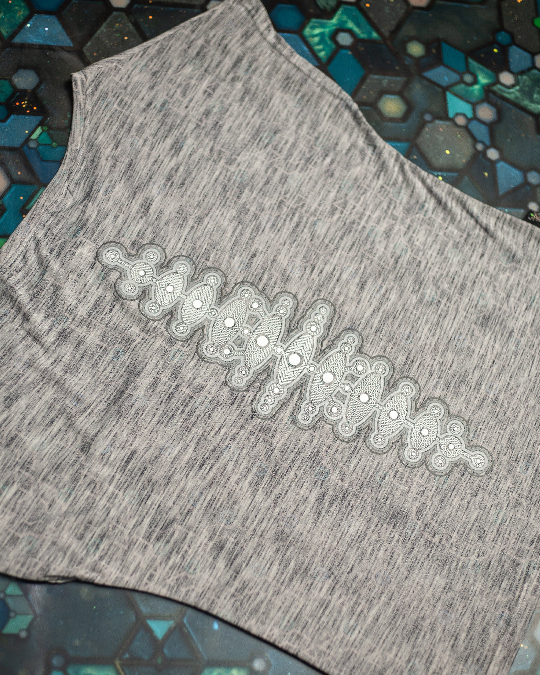 Woman T-Shirt Short Sleeve / Rayon Grey Melange - GALACTIK SPINE