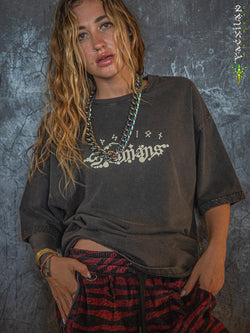 T-Shirt Oversized Men / french Teri Acidwash - Wood SHAMANS