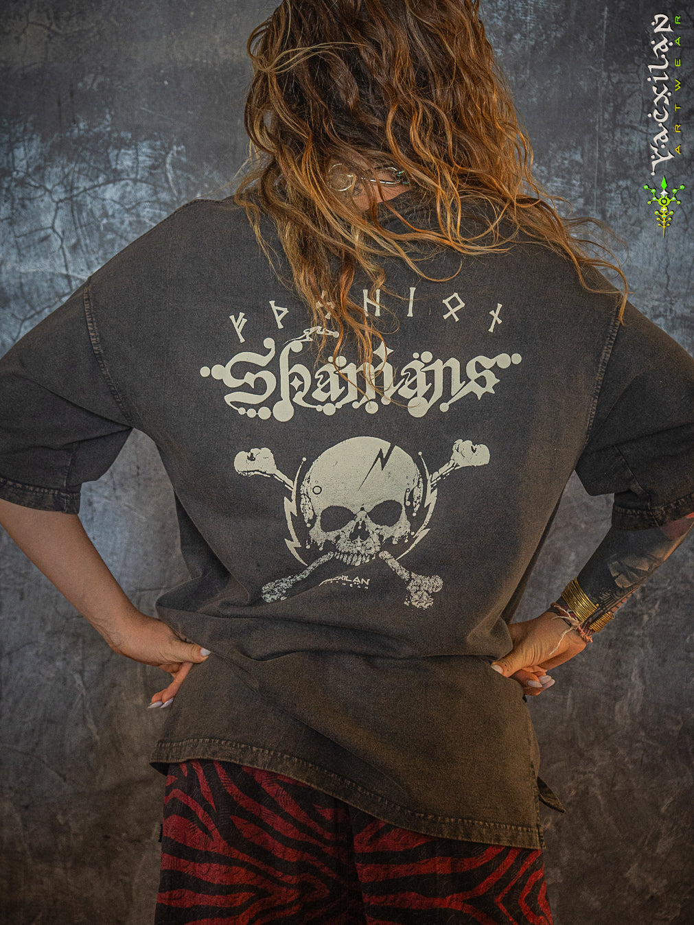 T-Shirt Oversized Men / french Teri Acidwash - Wood SHAMANS