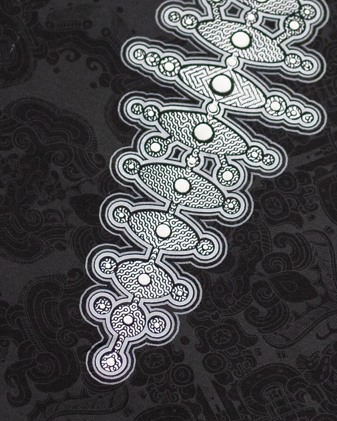 Woman T-Shirt Short Sleeve / Black Cotton Shinker - MAYAN CODEX Galactik Spine