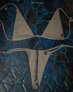 Swimsuit / Tangakini - PSYCHEDELIKA Silver Holographic - Yacxilan Artwear