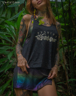 Tank Top Woman / Black Cotton Shinke - WIERD NOISES SHAMANS White