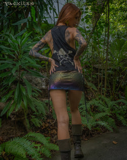 Tank Top Woman / Black Cotton Shinke - WIERD NOISES SHAMANS White