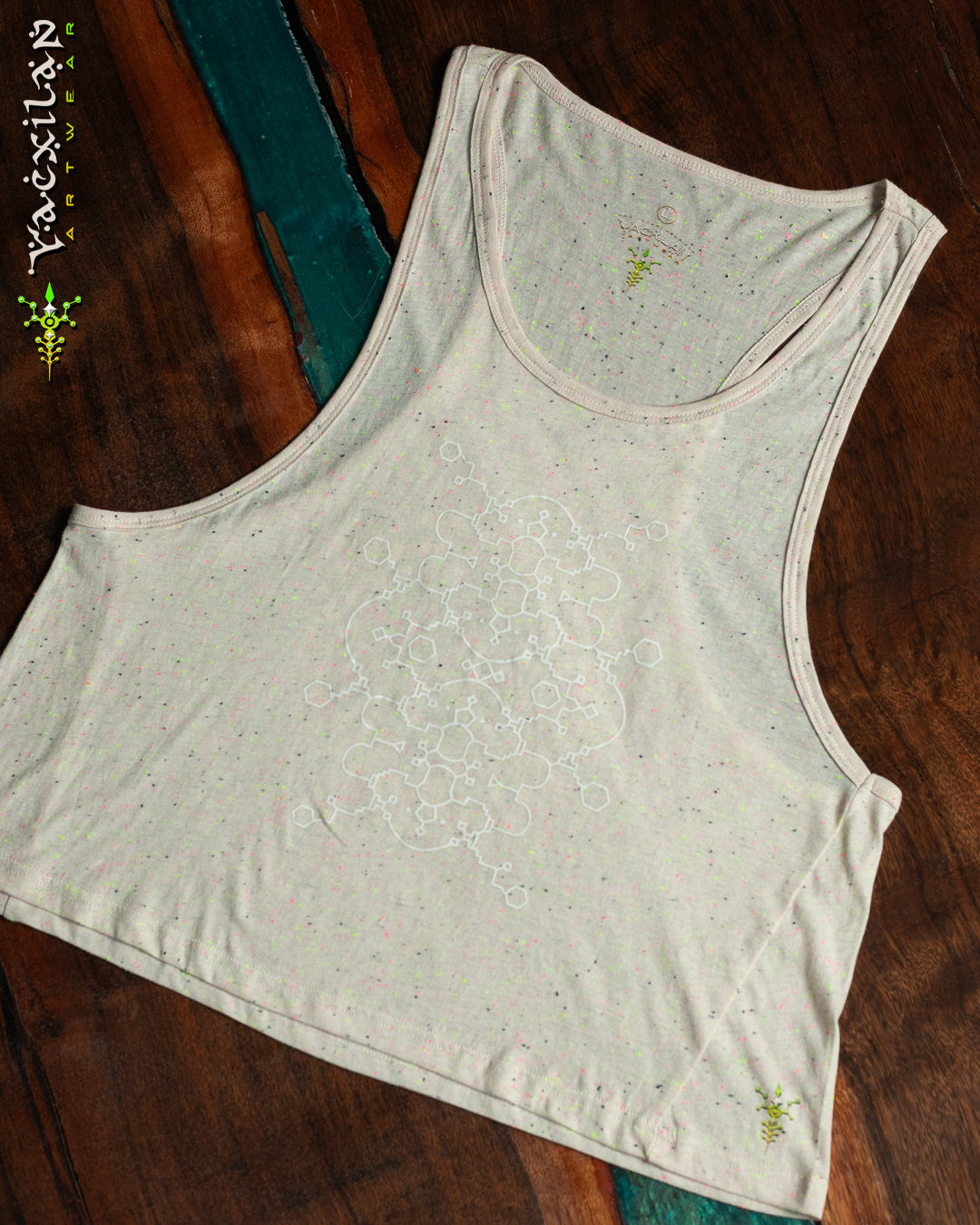 Tank Top Woman / Fluoro Slub - IKARO PORTAL Glowinthedark BLUE