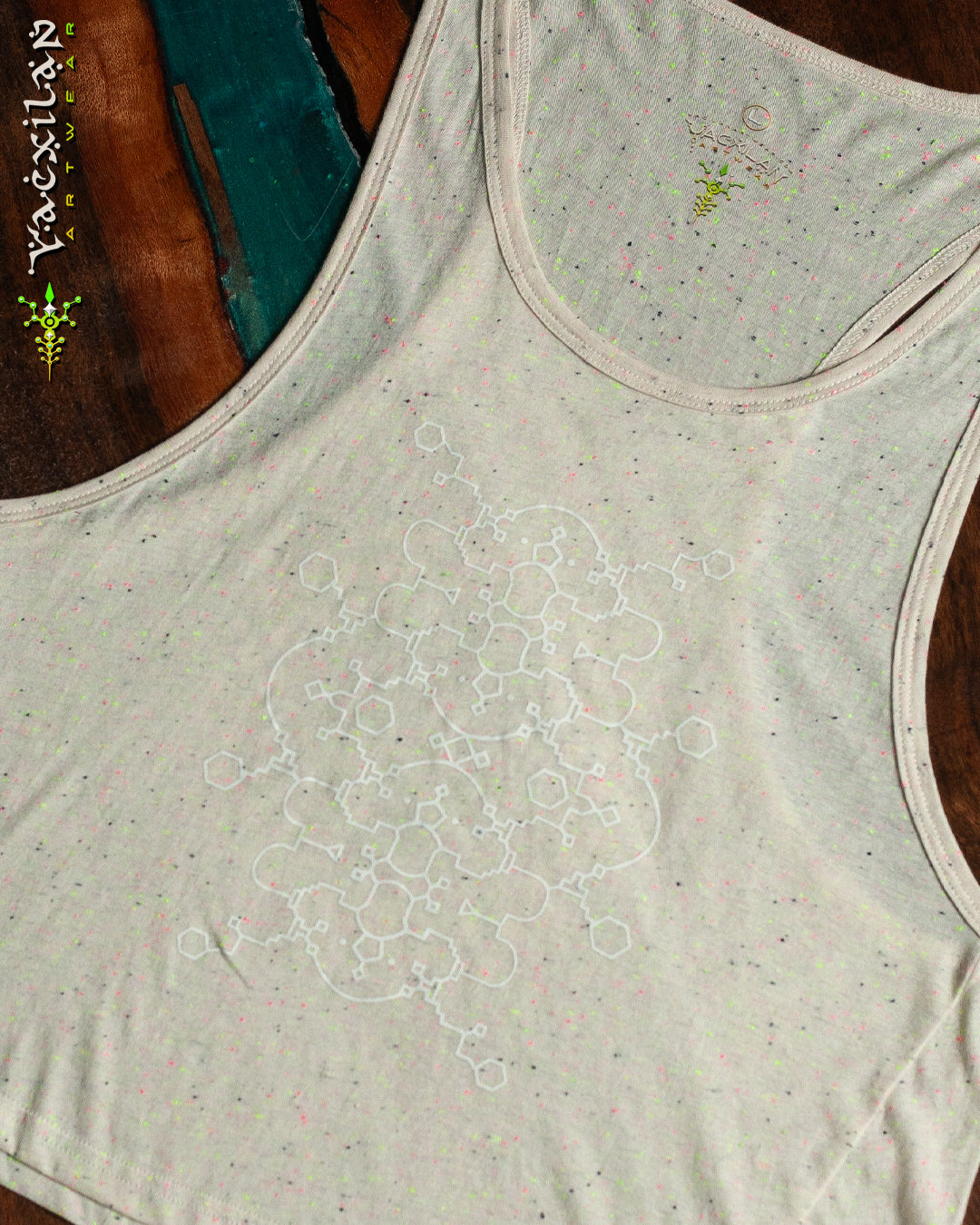 Tank Top Woman / Fluoro Slub - IKARO PORTAL Glowinthedark BLUE