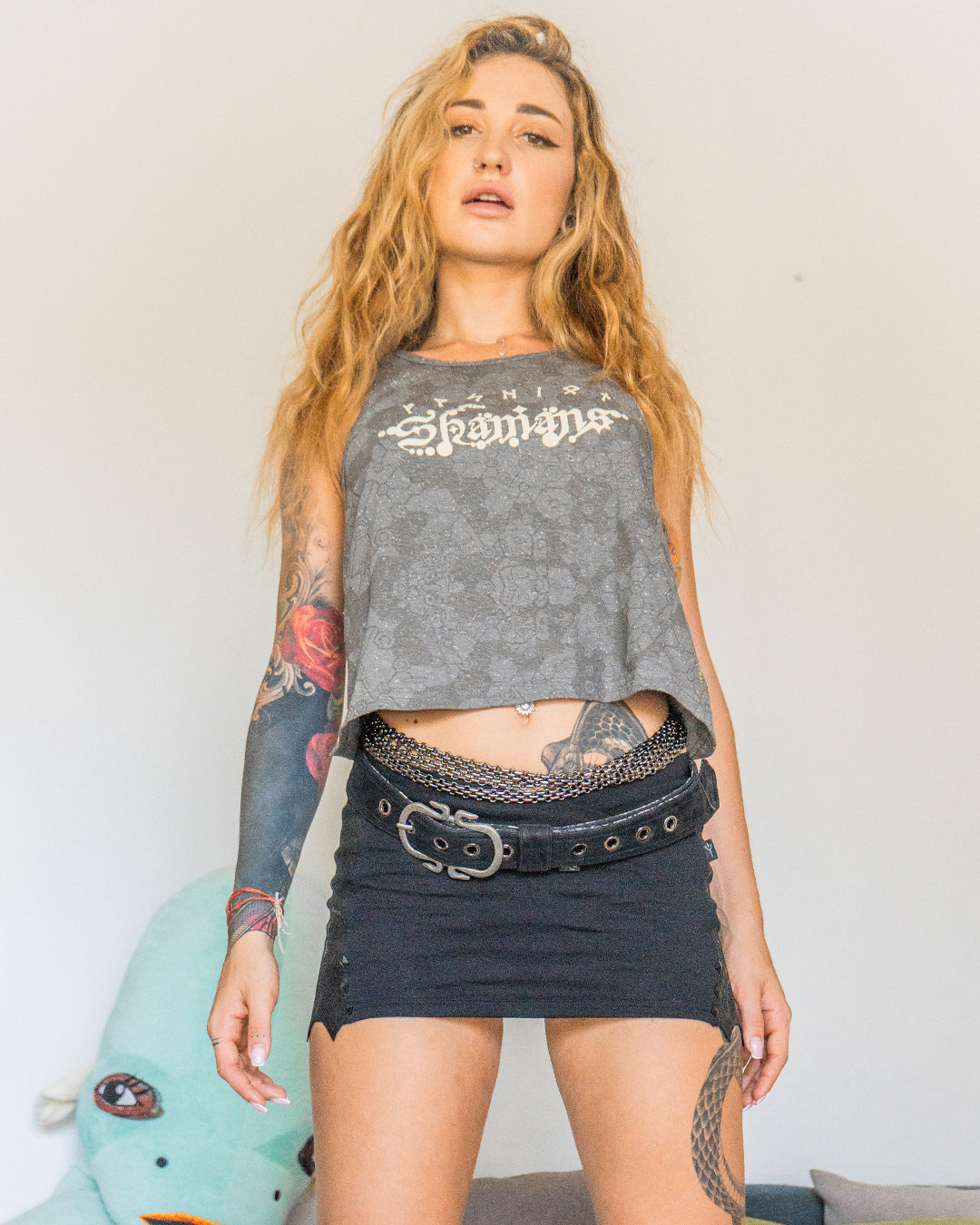 Tank Top Woman / Grey Cotton Slub - WHITE SHAMANS Steelgrey