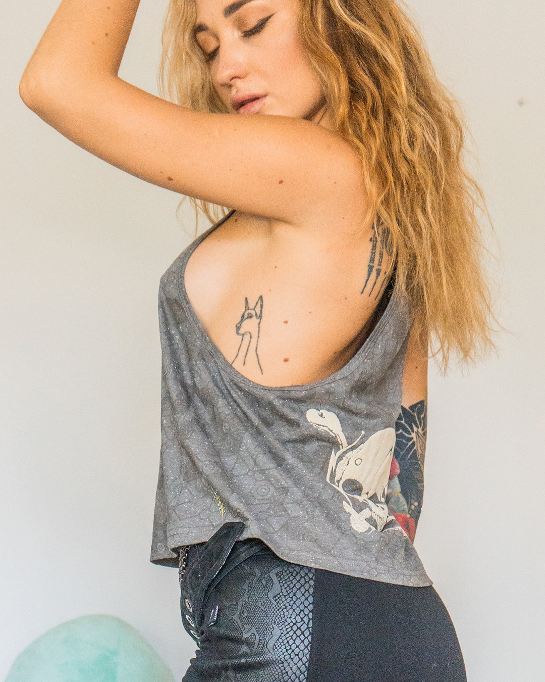 Tank Top Woman / Grey Cotton Slub - WHITE SHAMANS Steelgrey