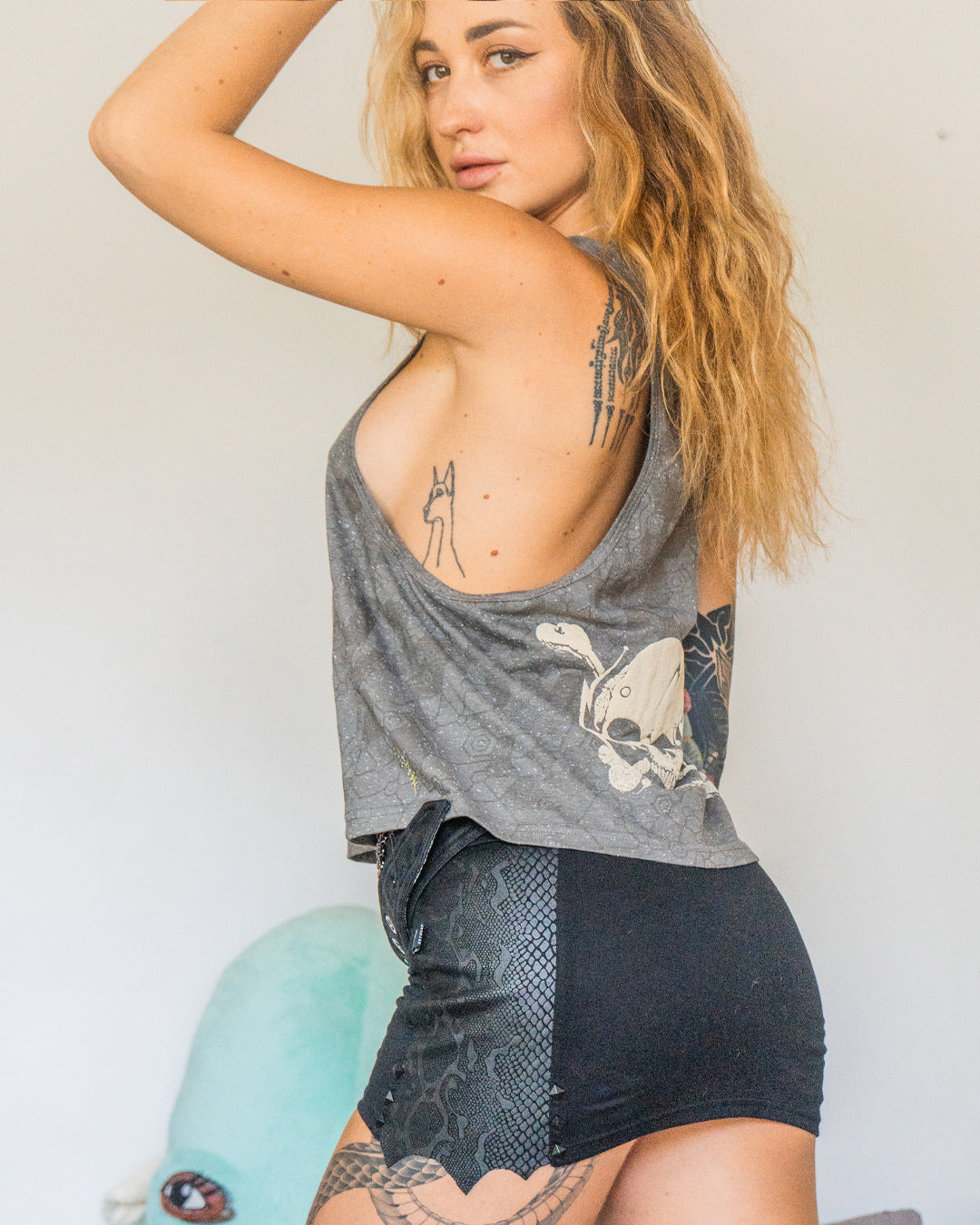 Tank Top Woman / Grey Cotton Slub - WHITE SHAMANS Steelgrey
