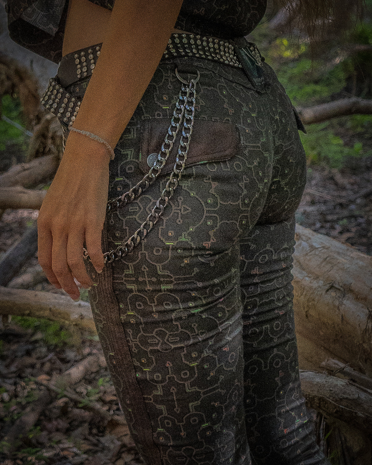 Long Fitted Pants Woman Piratesse / Organic Bio Farms Cotton Licra -  REBIRTH OF IKARO Forest