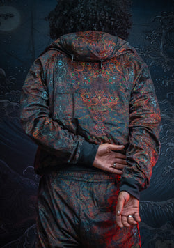 Tracksuit Hoodie Men / Velvet Fawn Redline - SERPENT N LADDERS