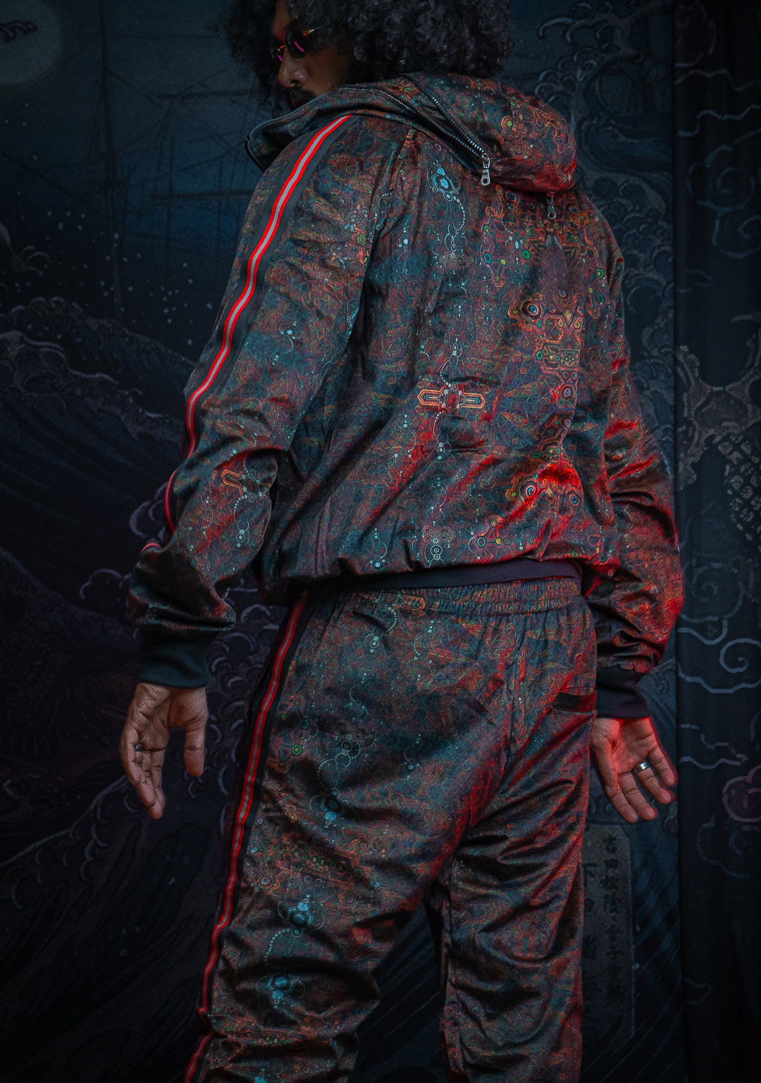 Tracksuit Hoodie Men / Velvet Fawn Redline - SERPENT N LADDERS