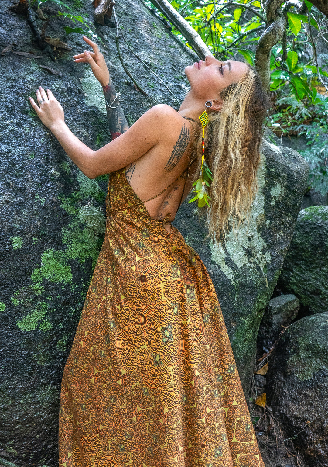 Triangle Long Dress/ Bamboo - Mustard SHIBIZAX