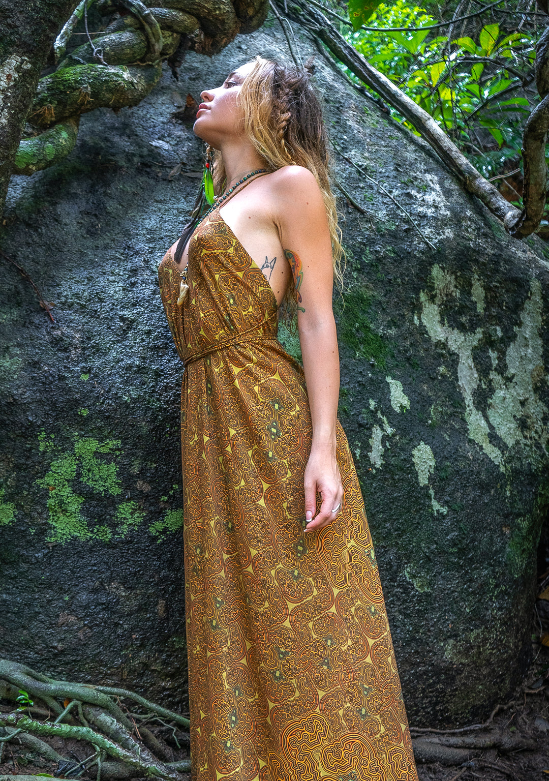 Triangle Long Dress/ Bamboo - Mustard SHIBIZAX