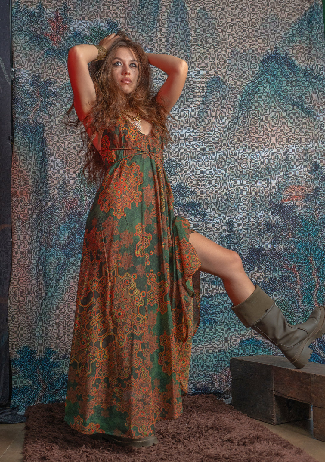 Triangle Long Dress / Bamboo - Mustard ATLANTHEON