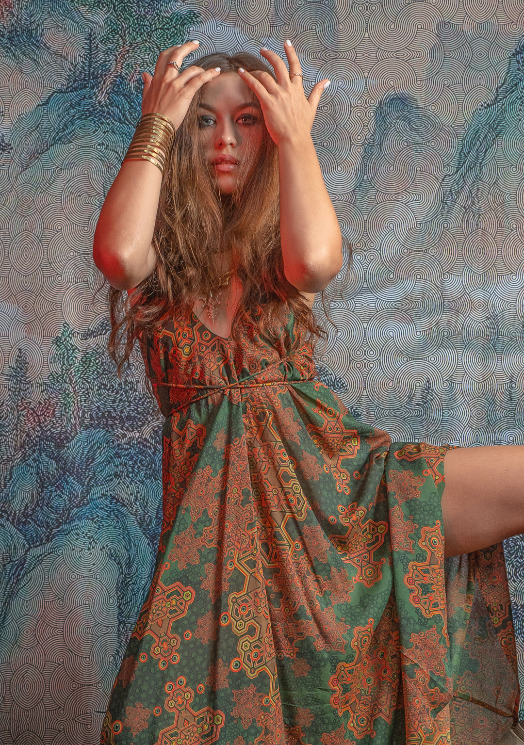 Triangle Long Dress / Bamboo - Mustard ATLANTHEON