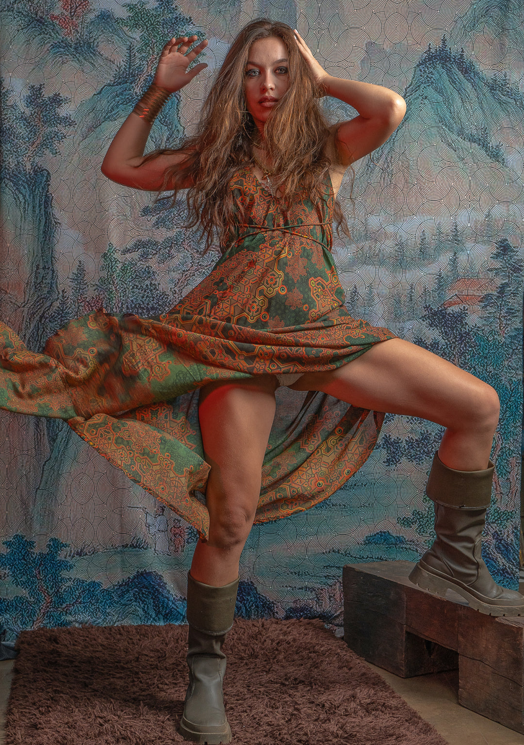 Triangle Long Dress / Bamboo - Mustard ATLANTHEON