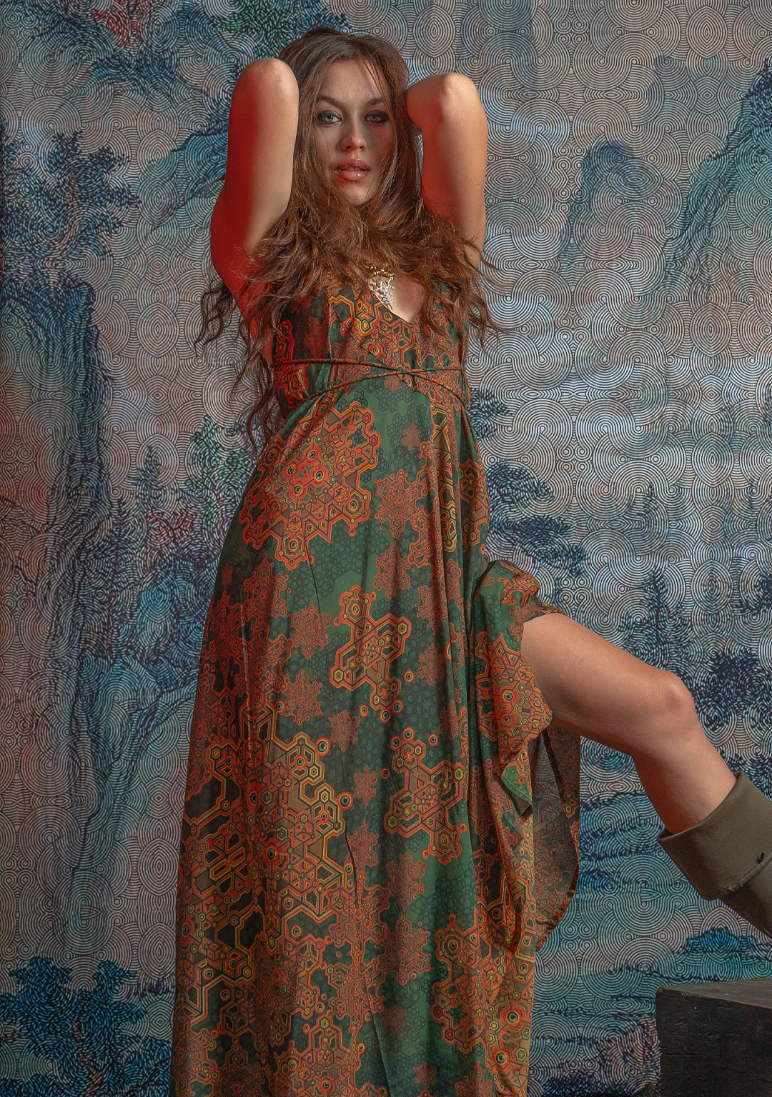 Triangle Long Dress / Bamboo - Mustard ATLANTHEON