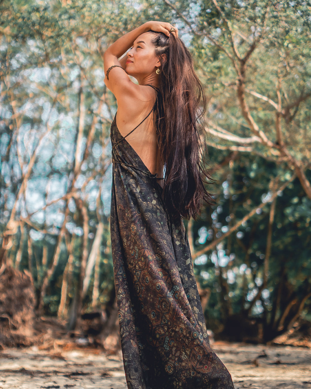 Triangle Long Dress / Bamboo - Mustard PSYCHEDELIKA GALACTIKA