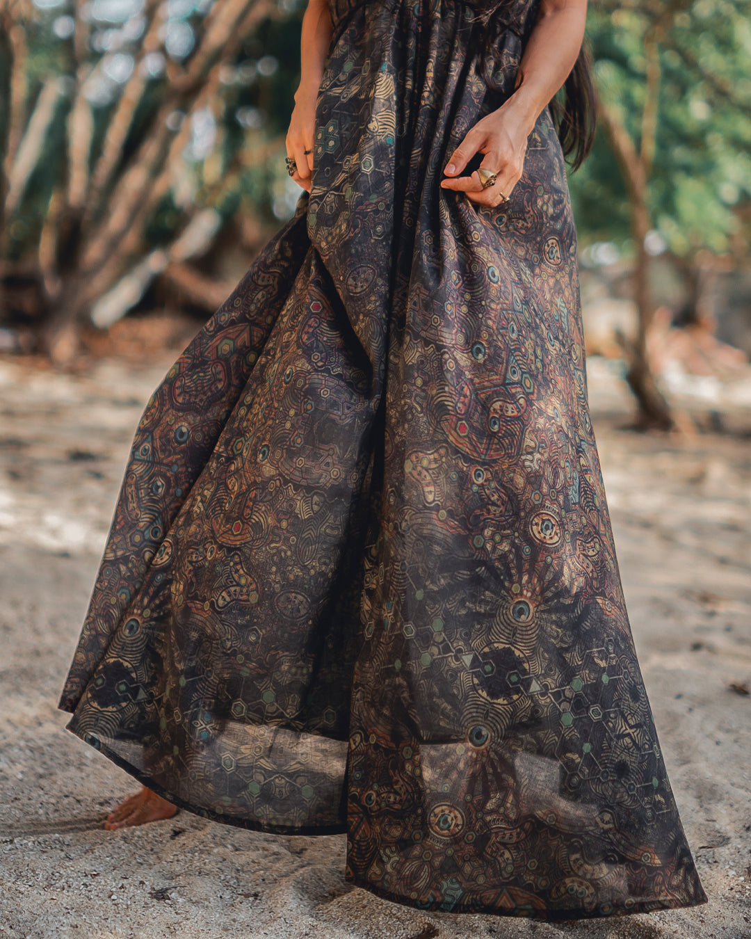 Triangle Long Dress / Bamboo - Mustard PSYCHEDELIKA GALACTIKA