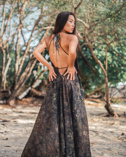 Triangle Long Dress / Bamboo - Mustard PSYCHEDELIKA GALACTIKA