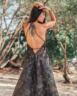 Triangle Long Dress / Bamboo - Mustard PSYCHEDELIKA GALACTIKA