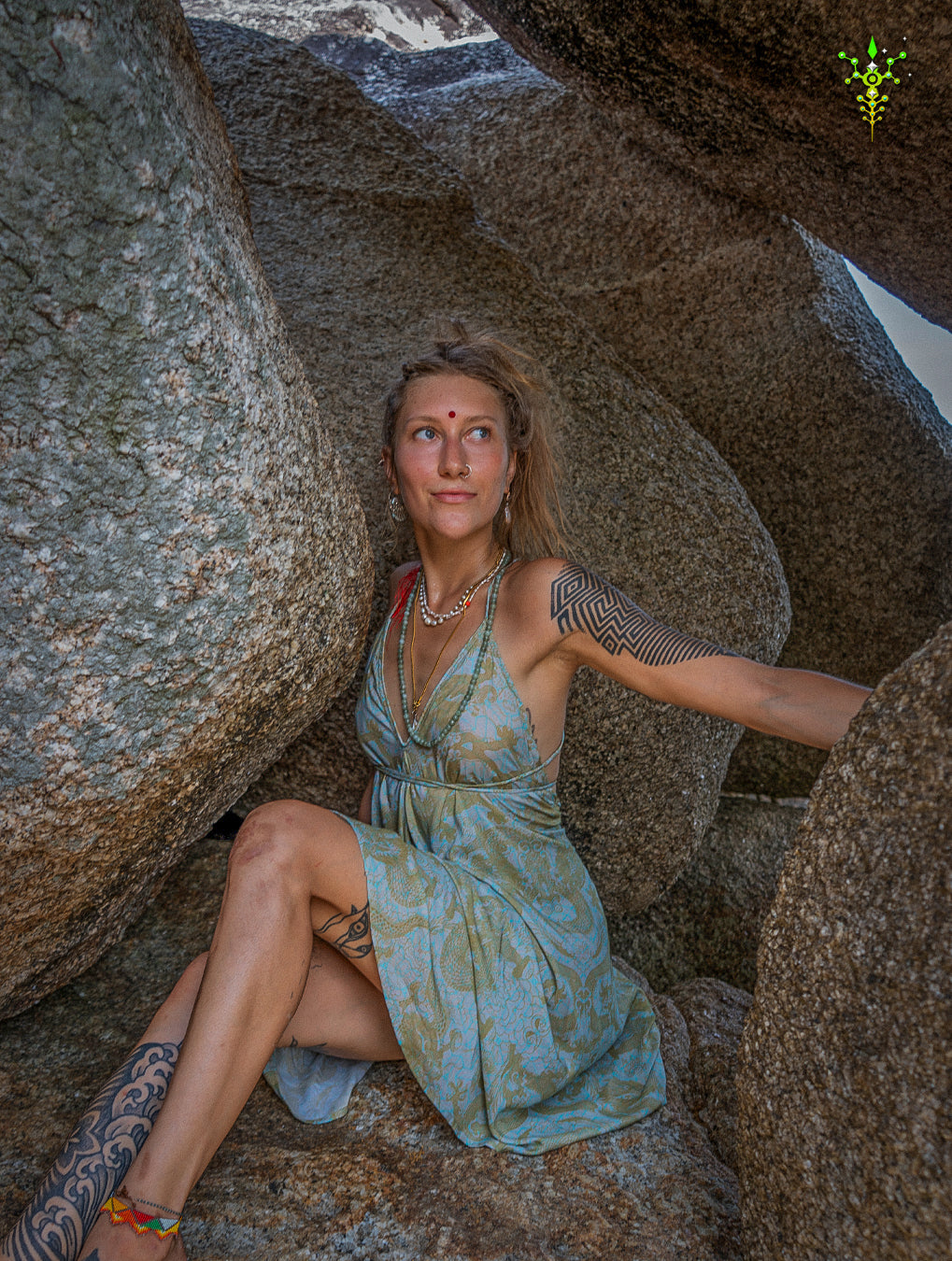 Midi Dress Triangle / Bamboo - HIKDRA