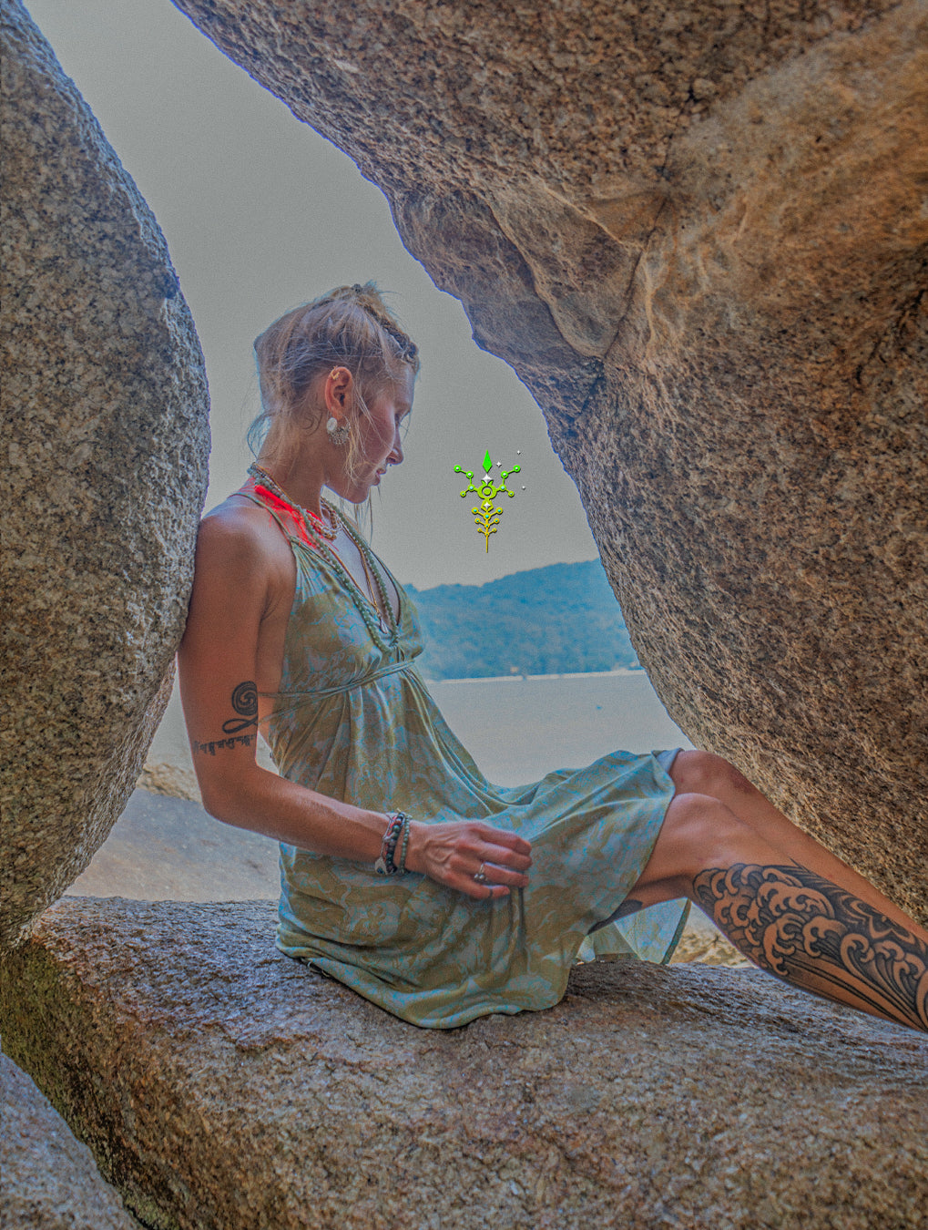 Midi Dress Triangle / Bamboo - HIKDRA