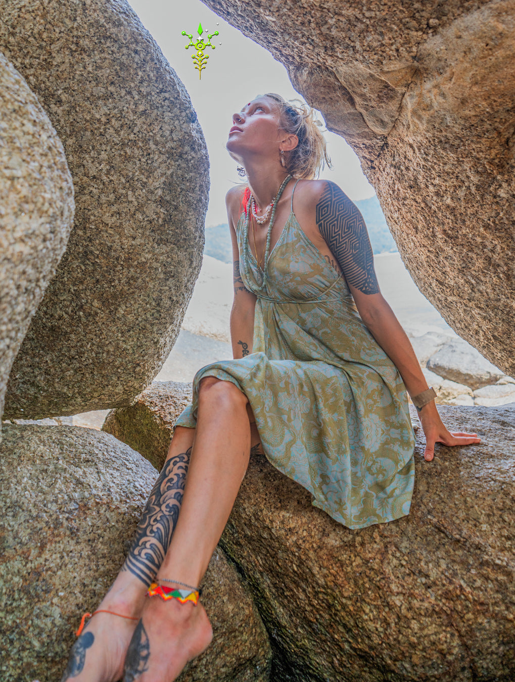 Midi Dress Triangle / Bamboo - HIKDRA