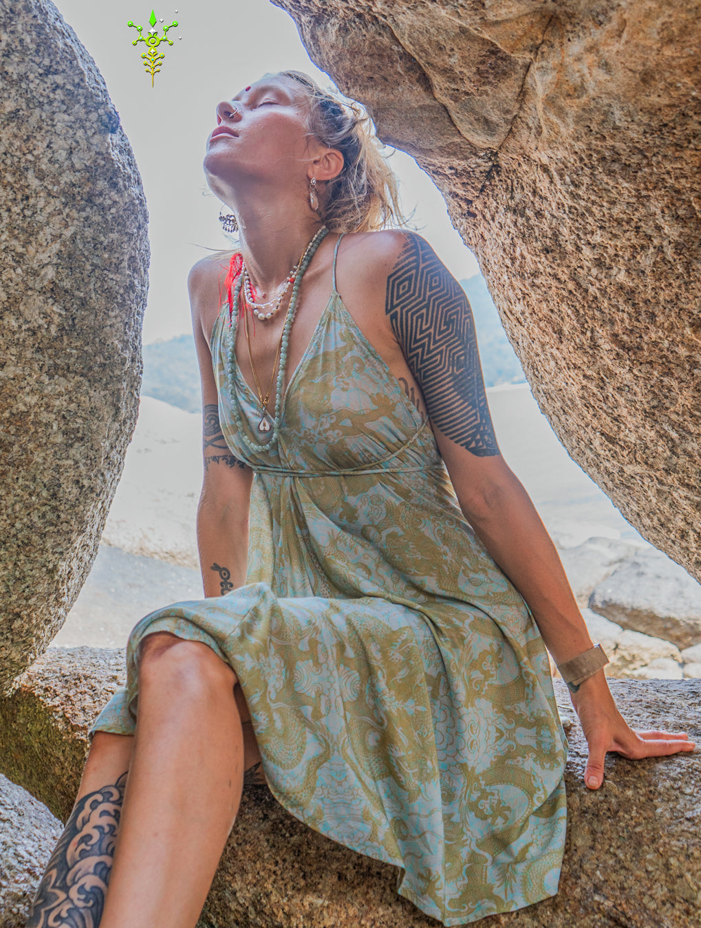Midi Dress Triangle / Bamboo - HIKDRA