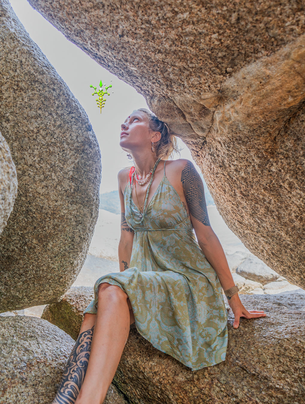Midi Dress Triangle / Bamboo - HIKDRA