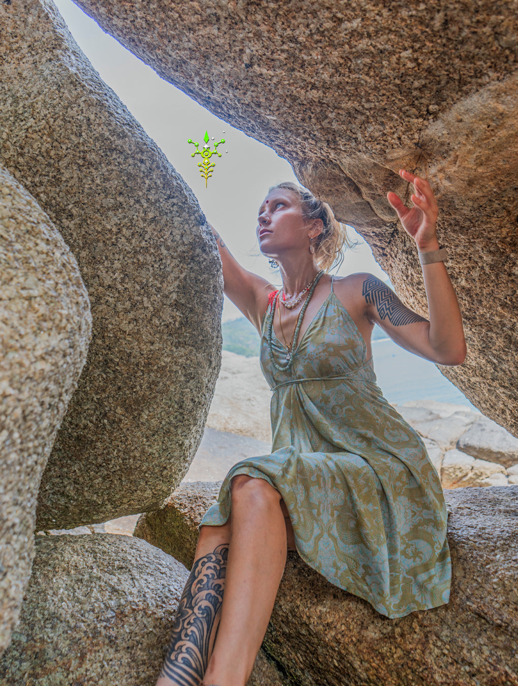 Midi Dress Triangle / Bamboo - HIKDRA