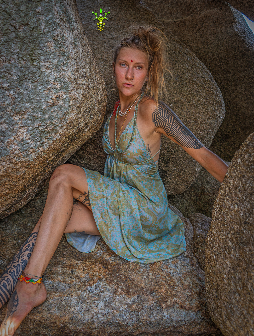 Midi Dress Triangle / Bamboo - HIKDRA