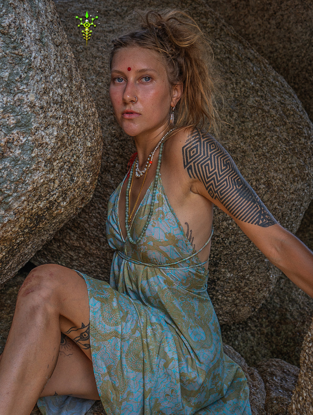 Midi Dress Triangle / Bamboo - HIKDRA