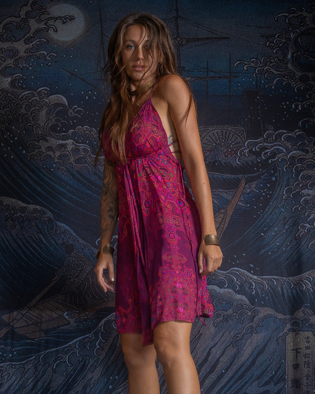 Midi Dress Triangle / Bamboo - PINK DEMETRIO