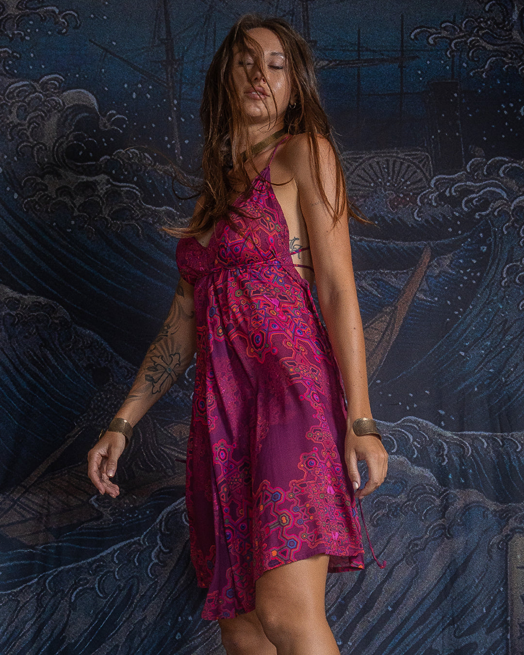 Midi Dress Triangle / Bamboo - PINK DEMETRIO
