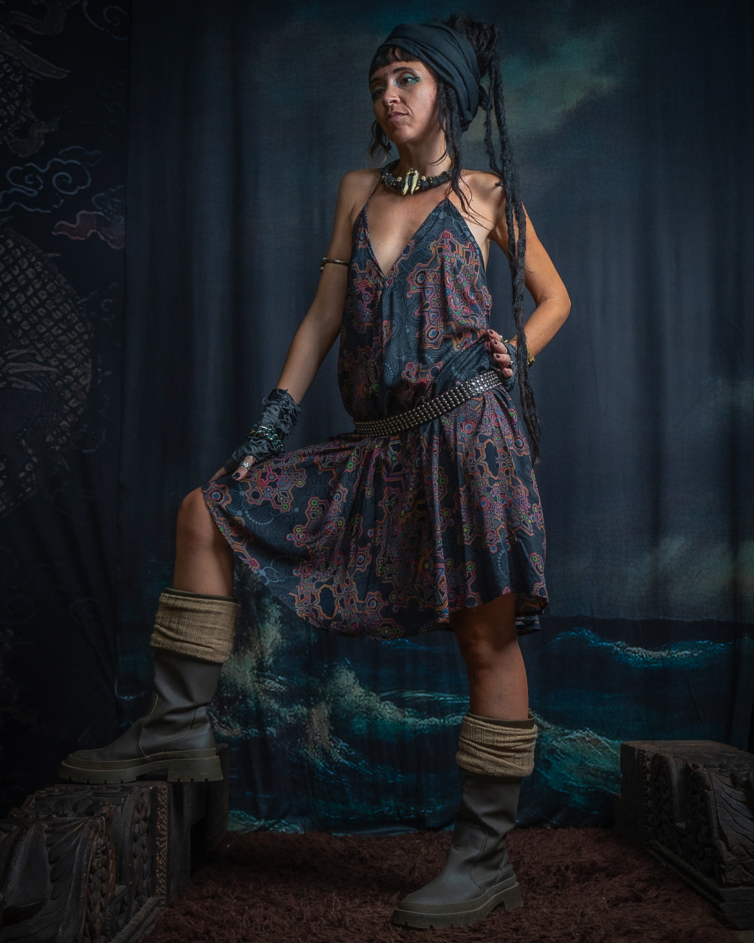 Midi Dress Triangle / Bamboo - AFRODISIAKO