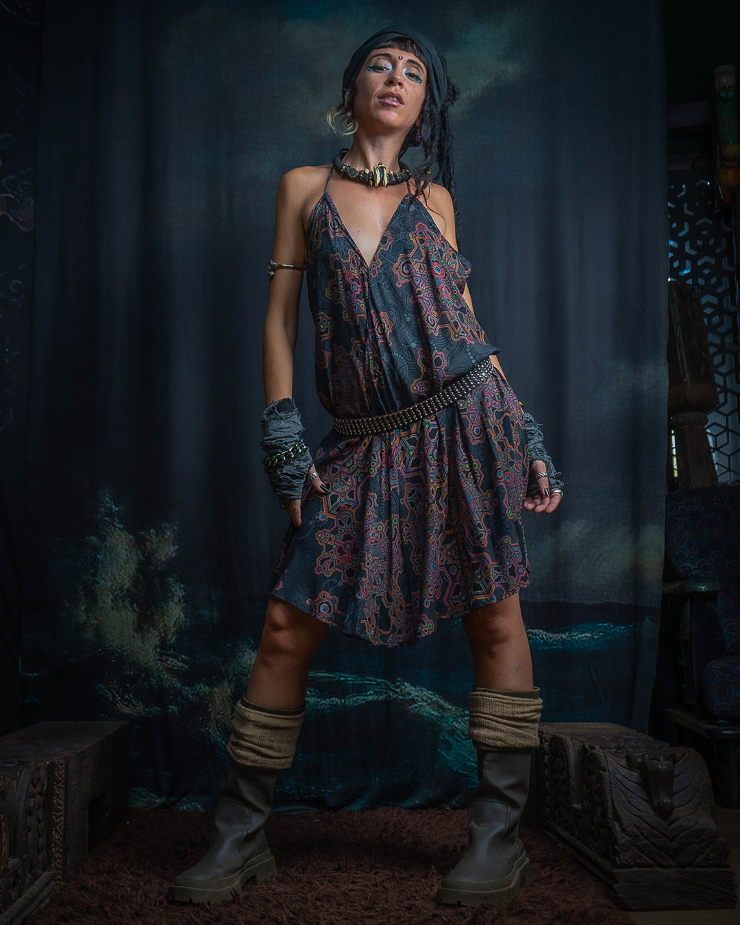 Midi Dress Triangle / Bamboo - AFRODISIAKO