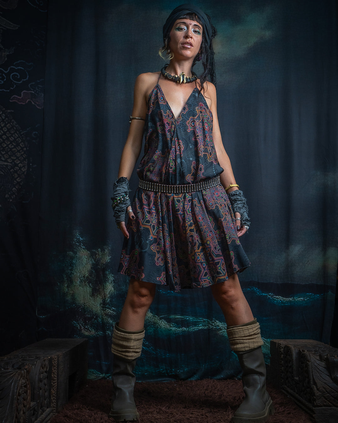 Midi Dress Triangle / Bamboo - AFRODISIAKO