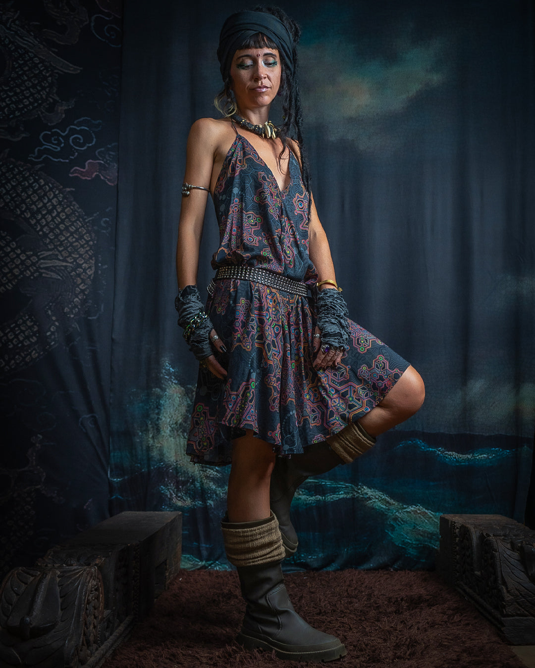 Midi Dress Triangle / Bamboo - AFRODISIAKO